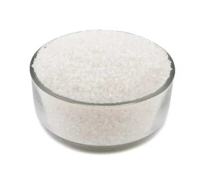White Sugar on White Background Foto stock