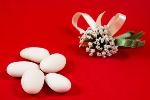 White sugared almonds Stock Photos