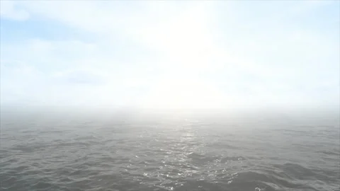 White Sun Glare Ocean Blue Sky Background Loop 動画素材 339650007