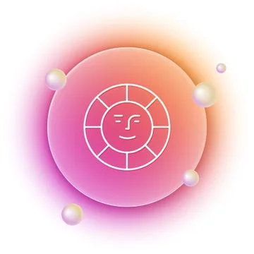 White Sun icon isolated on white background. Orange and pink gradient circl.. Illustrazione stock