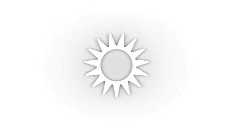 White sun icon with shadow isolated on white background. Stock Footage 201770396