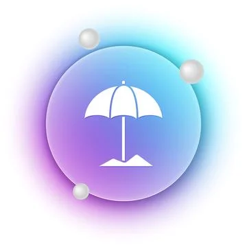 White Sun protective umbrella for beach icon isolated on white background. .. Stock Illustration