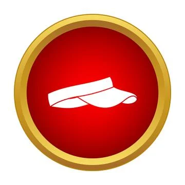White sun visor icon on red button Stock Illustration