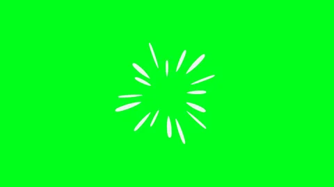 White sunburst radial lines explosion animation effect on green screen Stock Footage 345483890