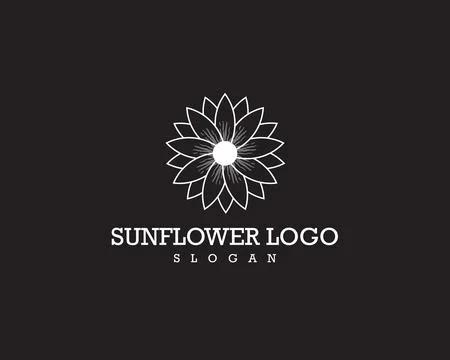 White Sunflower Logo for Community vector and editable	 Stock Illustration
