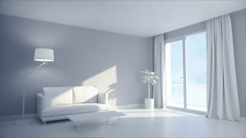 White Sunny Interior Stock Footage 165177221