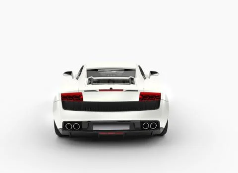 White Super Car Back View Stock Illustration