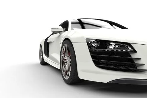 White Supercar Headlights Stock Illustration