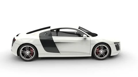 White Supercar-  Side View Stock Illustration