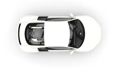 White Supercar - Top View Stock Illustration