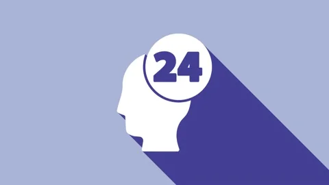 White Support operator in touch icon isolated on purple background. Concept for Vidéo 148295248