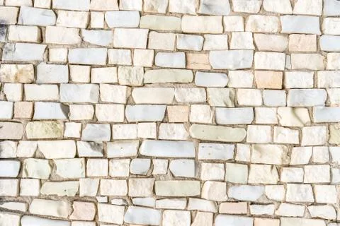 White Surface of old crumbling abstract decorative mosaic as background. Mult Stock Photos