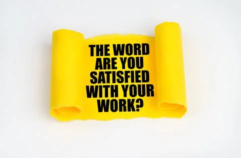 On a white surface, a yellow scroll of paper with the inscription - THE WORD  Stock-Fotos