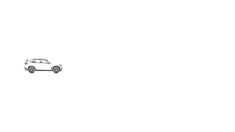 White SUV car drive  animation clip  Moving SUV car .   crossover Stock Footage 292561997