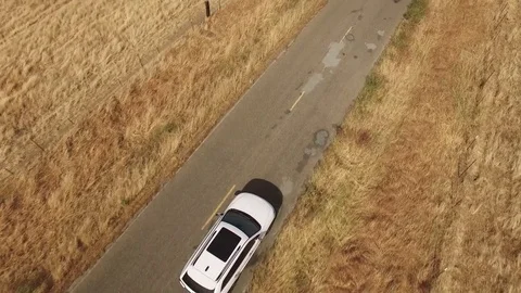 White SUV on the Highway Stock Footage 79582666