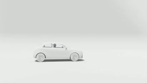 White SUV Side View in Clean Studio Background Stock Footage 312998381