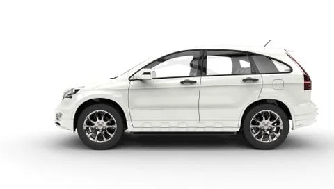 White SUV - Side View Stock Illustration