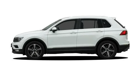 White SUV, side view Stock Photos