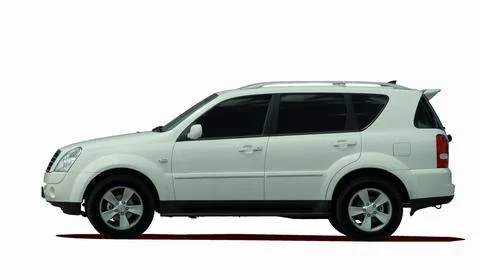 White suv side view Фото