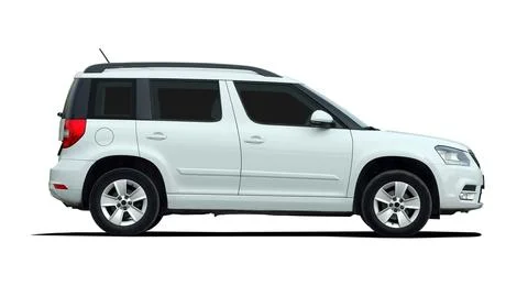White SUV side view Stock Photos