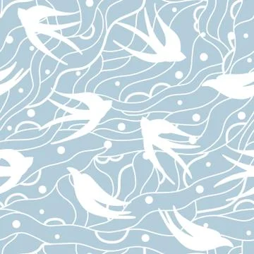 White swallows Stock Illustration