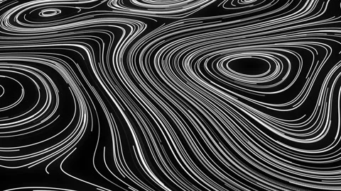 White swirling lines on black create abstract flowing patterns Stock Footage 292684628