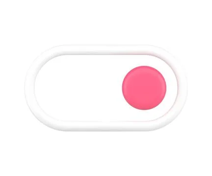 White switch button 3d icon. Red round knob for adjusting electronic device イラスト素材