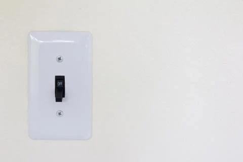 White switch st on state background (Concept for save energy or turn on idea) Stock Photos