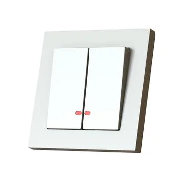 White switch on a white background. Isolate. Ilustración de archivo
