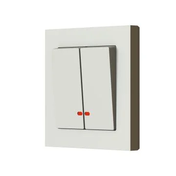 White switch on a white background. Isolate. Ilustración de archivo