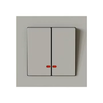 White switch on a white background. Isolate. 스톡 일러스트