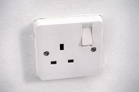 White switched socket-outlet Stock Photos