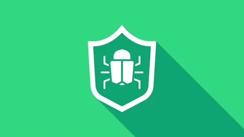 White System bug concept icon isolated on green background. Code bug concept Stock Footage 147225347