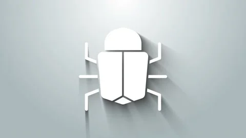 White System bug concept icon isolated on grey background. Code bug concept. Bug Stock Footage 147226016