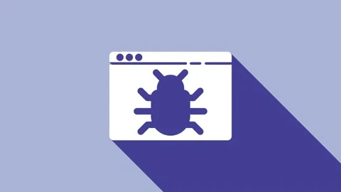 White System bug concept icon isolated on purple background. Code bug concept Stock Footage 148297611