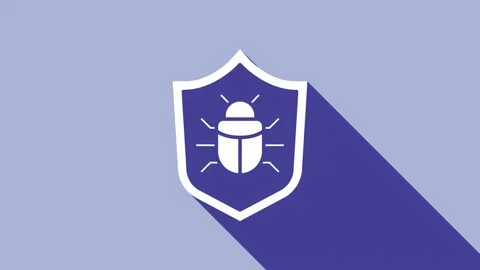 White System bug concept icon isolated on purple background. Code bug concept Stock Footage 148297640