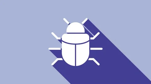 White System bug concept icon isolated on purple background. Code bug concept Stock Footage 148297680