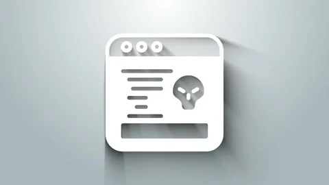 White System bug concept icon isolated on grey background. Code bug concept. Bug Stock Footage 156027632