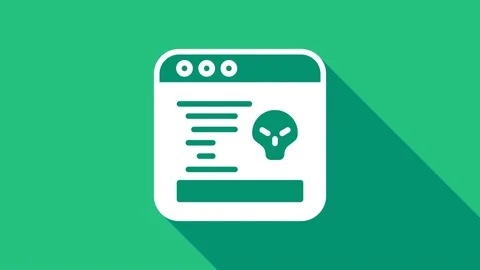 White System bug concept icon isolated on green background. Code bug concept Stock Footage 156027637