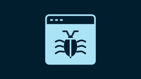 White System bug concept icon isolated on blue background. Code bug concept. Bug Stock Footage 229565356