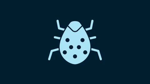White System bug concept icon isolated on blue background. Code bug concept. Bug Stock Footage 230032382