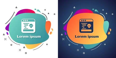 White System bug concept icon isolated on white and blue background. Code bug Illustrazione stock