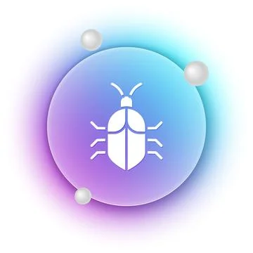 White System bug concept icon isolated on white background. Code bug concep.. Illustrazione stock