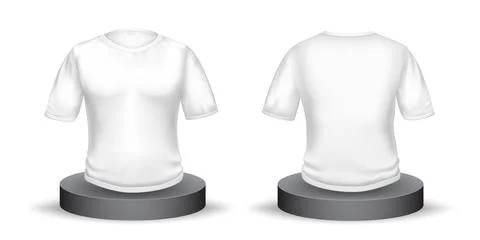 White t-shirt empty layout template for prints Stock Illustration