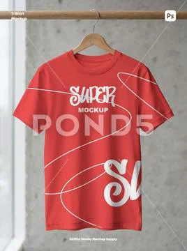 White t-shirt on hanger 2K PSD Template