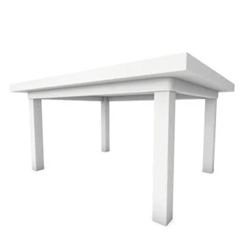 White Table 3D Stock Illustration
