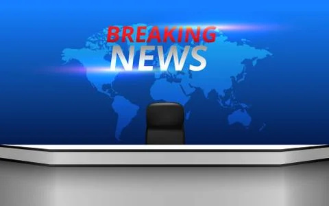 White table and lcds background in the news studio room Stock Illustration