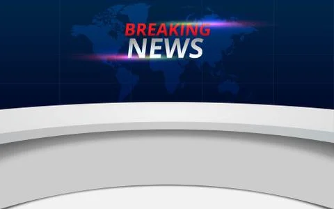 White table and lcds background in the news studio room Stock Illustration