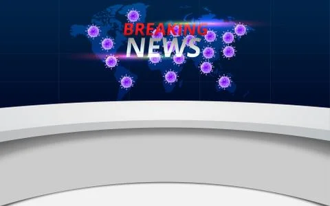 White table and virus covic-19 on world map on lcds background Stock Illustration
