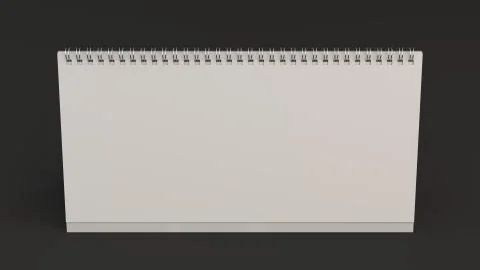 White table calendar mock-up on black surface Stock Illustration